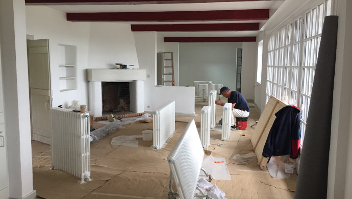 angle rond accompagne sur ce projet de renovation pour cette maison secondaire